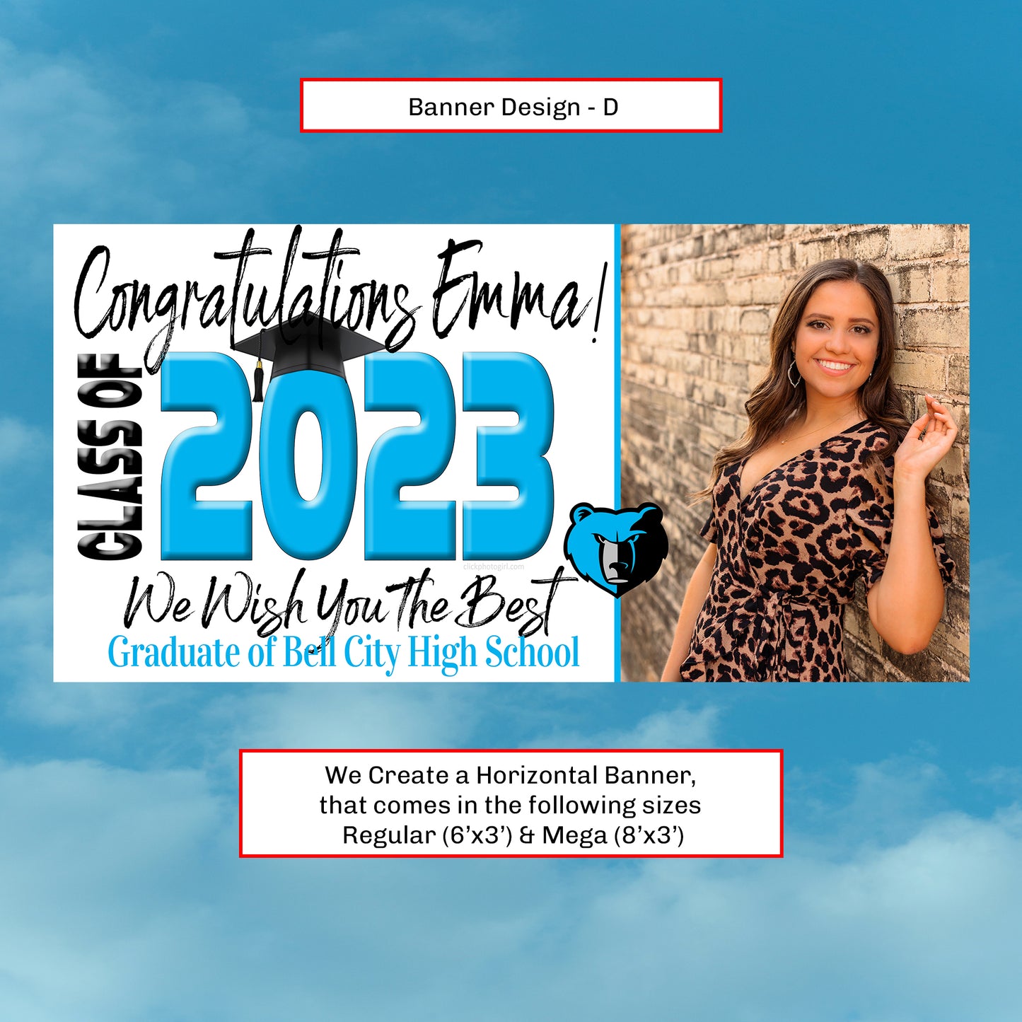 Graduation Banner - Custom Horizontal - Style (D)