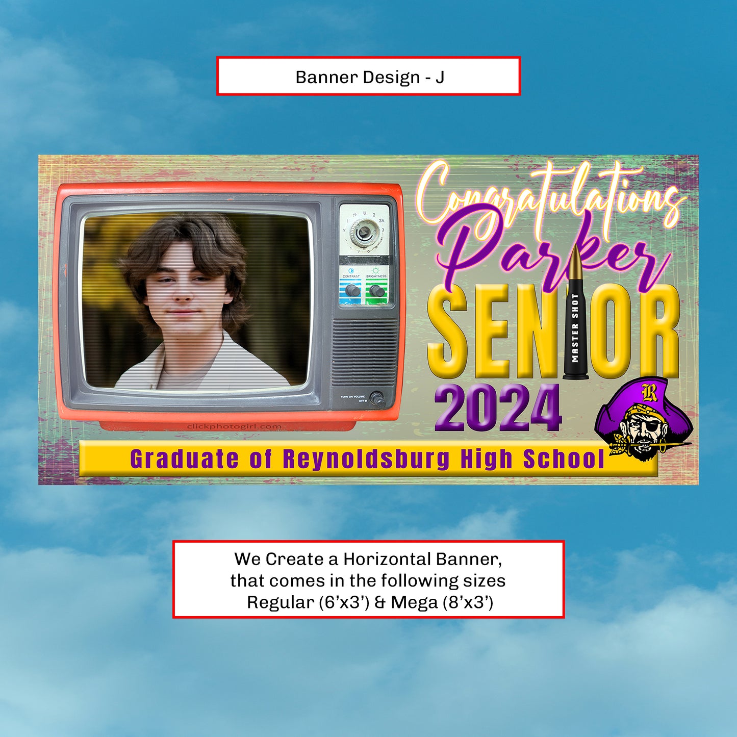 Graduation Banner - Custom Horizontal - Style (J)
