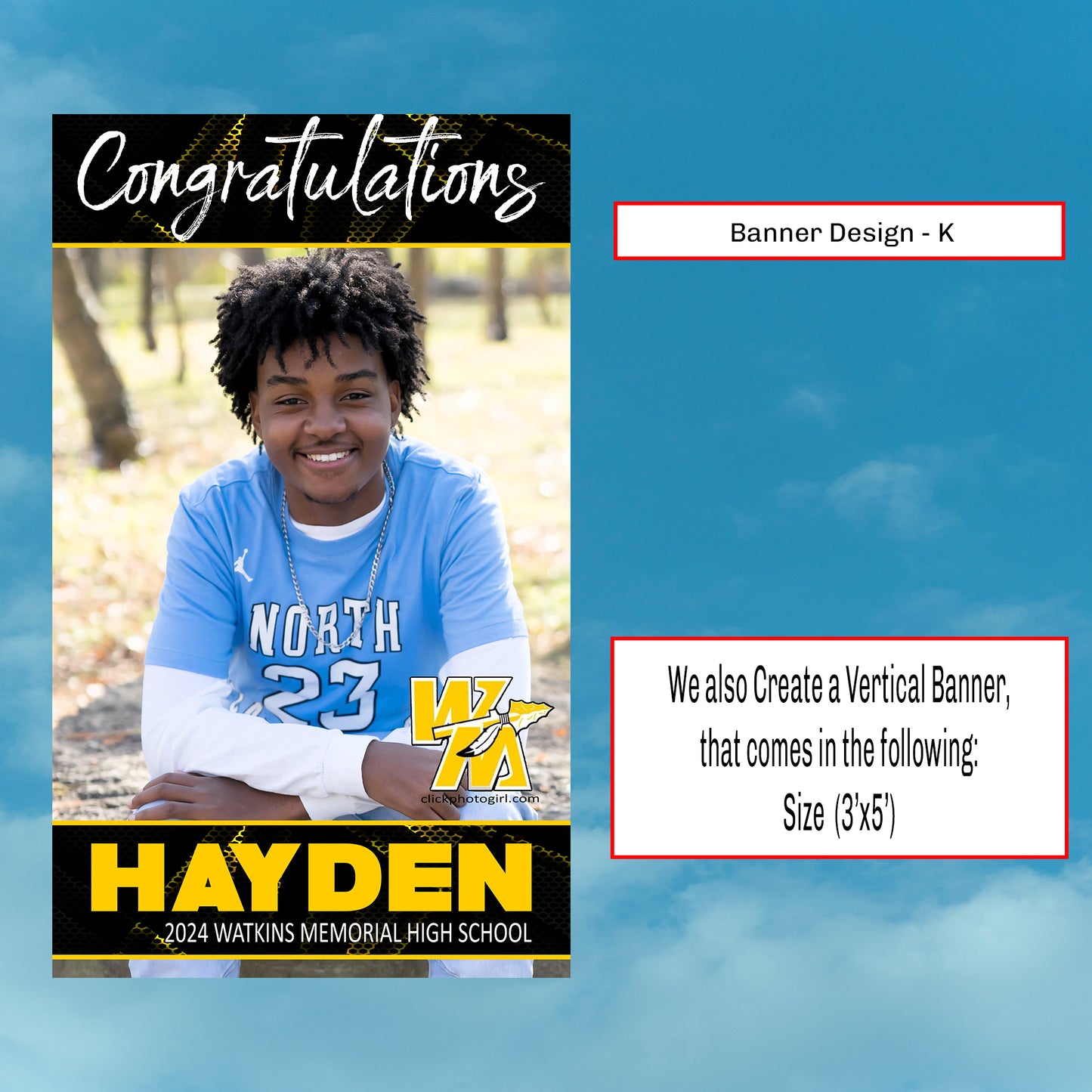 Graduation Banners - Custom Vertical Style #K