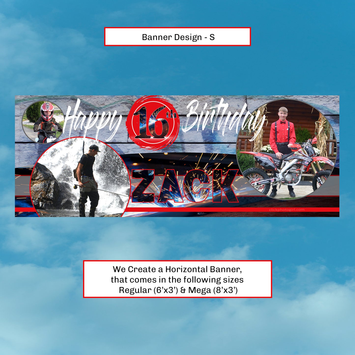 Unique & Quirky Banners- For Business, Get Well, Birthday & Anniversary-Style S