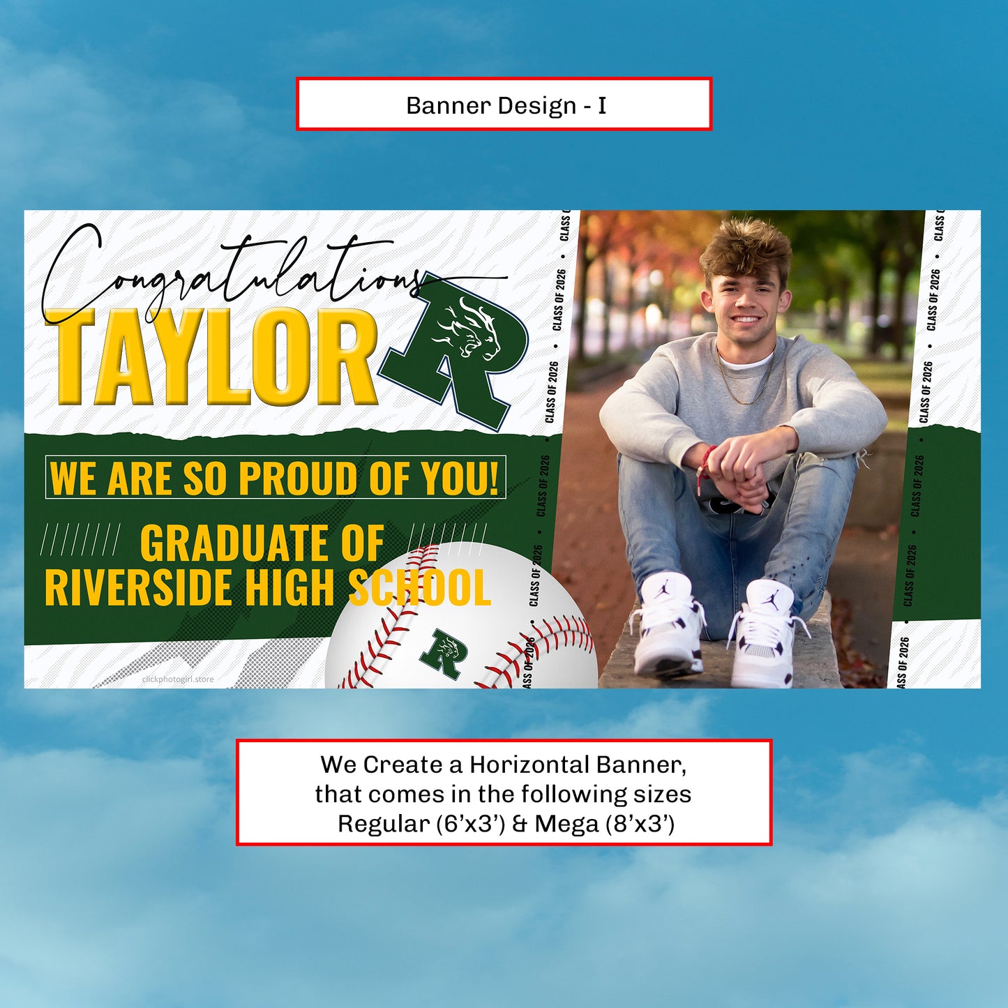 Graduation Banner - Custom Horizontal - Style (I)