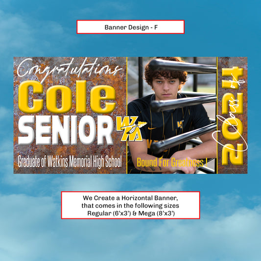 Graduation Banner - Custom Horizontal - Style (F)