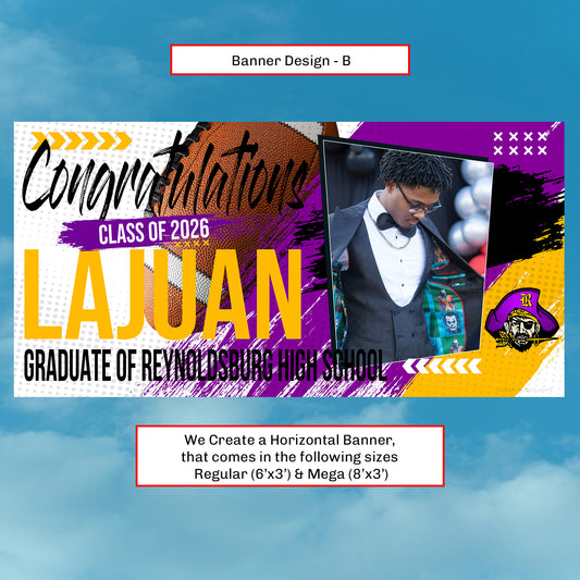 Graduation Banner - Custom Horizontal - Style (B)