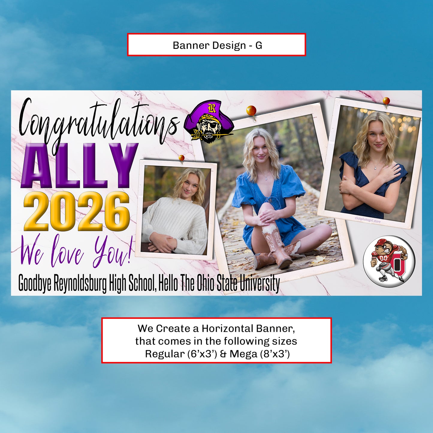 Graduation Banner - Custom Horizontal - Style (G)